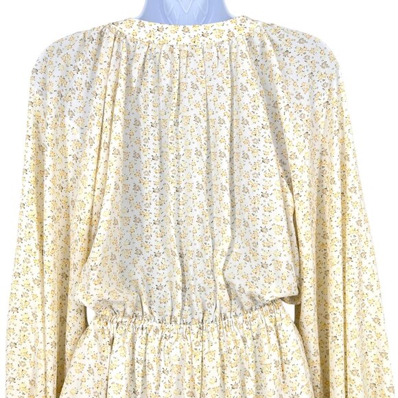 Line & Dot Mimi Floral Long Sleeve Romper Yellow White Size Small - Picture 7 of 13